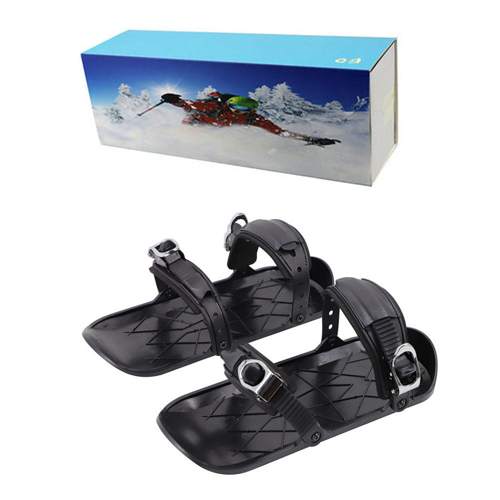 Mini Ski Skates Portable Short Skiboard Adjustable Skates Shoes For Snow