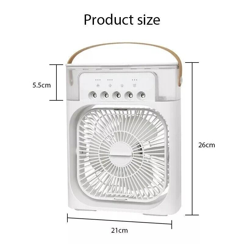 Portable 3 in 1 Fan Air Conditioner Household Small Air Cooler LED Night Lights