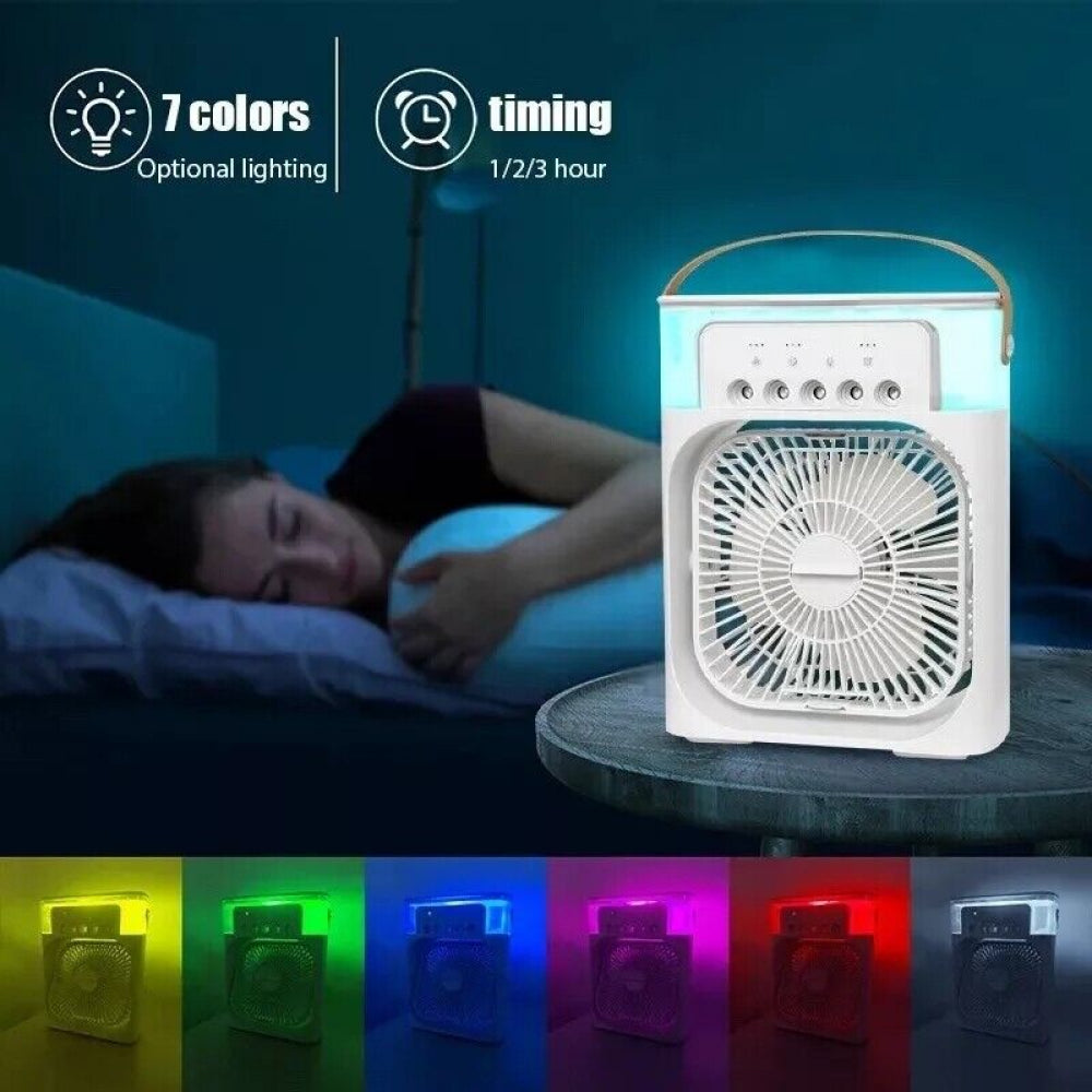 Portable 3 in 1 Fan Air Conditioner Household Small Air Cooler LED Night Lights