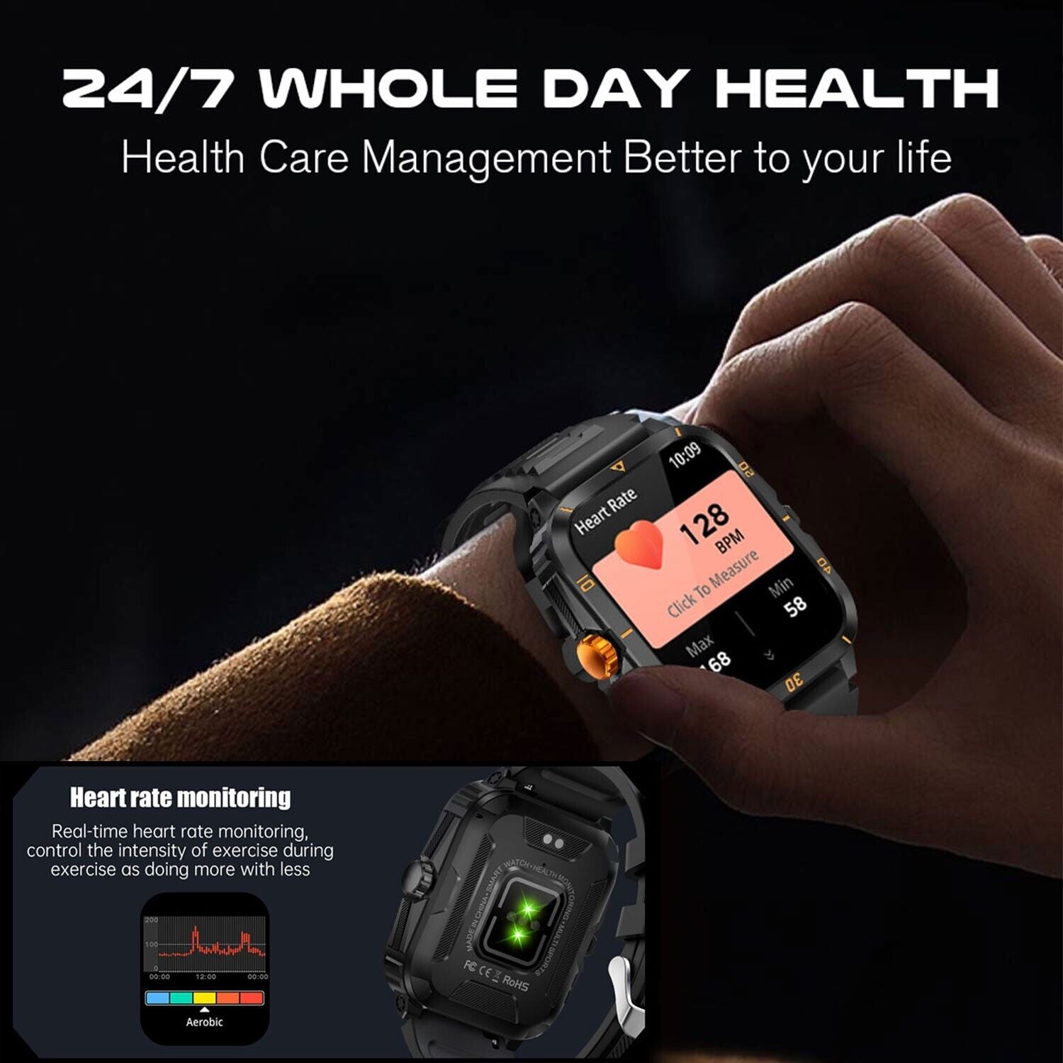 Smart Watch Men Women Fitness Tracker Blood Pressure Heart Rate Sport Watches UK