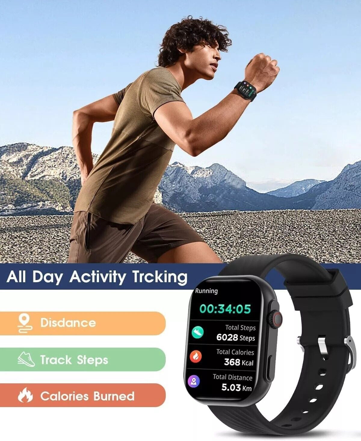 Smart Watch Men Women Fitness Tracker Blood Pressure Heart Rate Sport Watches UK