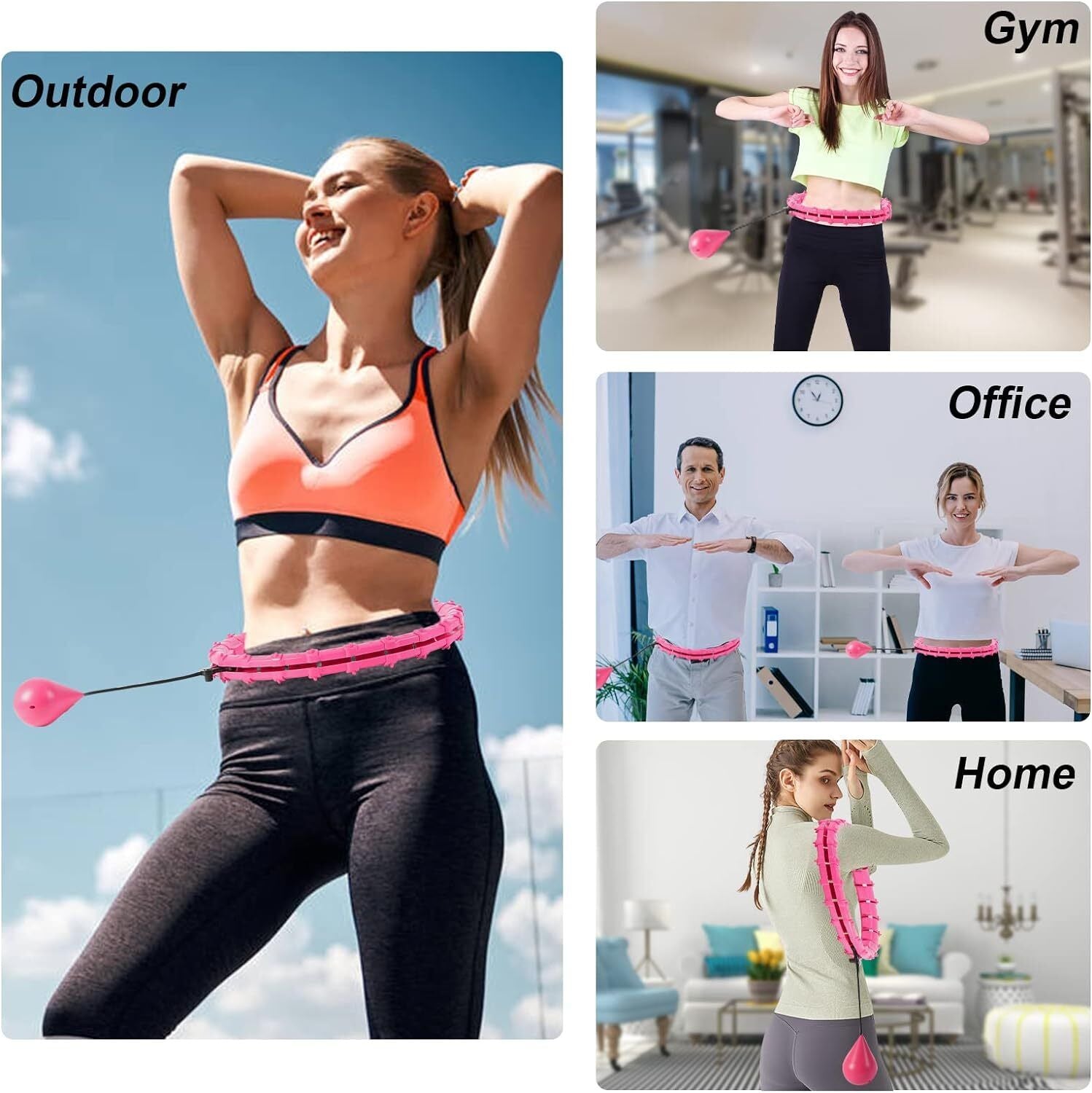 36Knots Weighted Hula Hoop Smart Hoola Adjustable Fitness Thin Waist Weight Loss