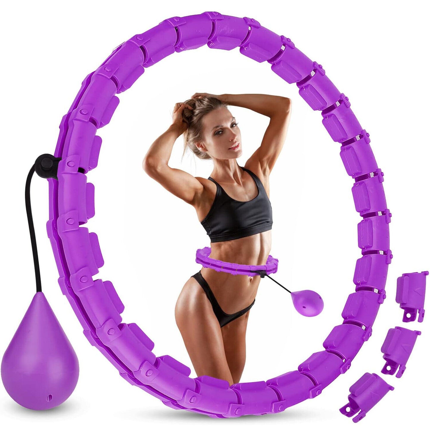 36Knots Weighted Hula Hoop Smart Hoola Adjustable Fitness Thin Waist Weight Loss