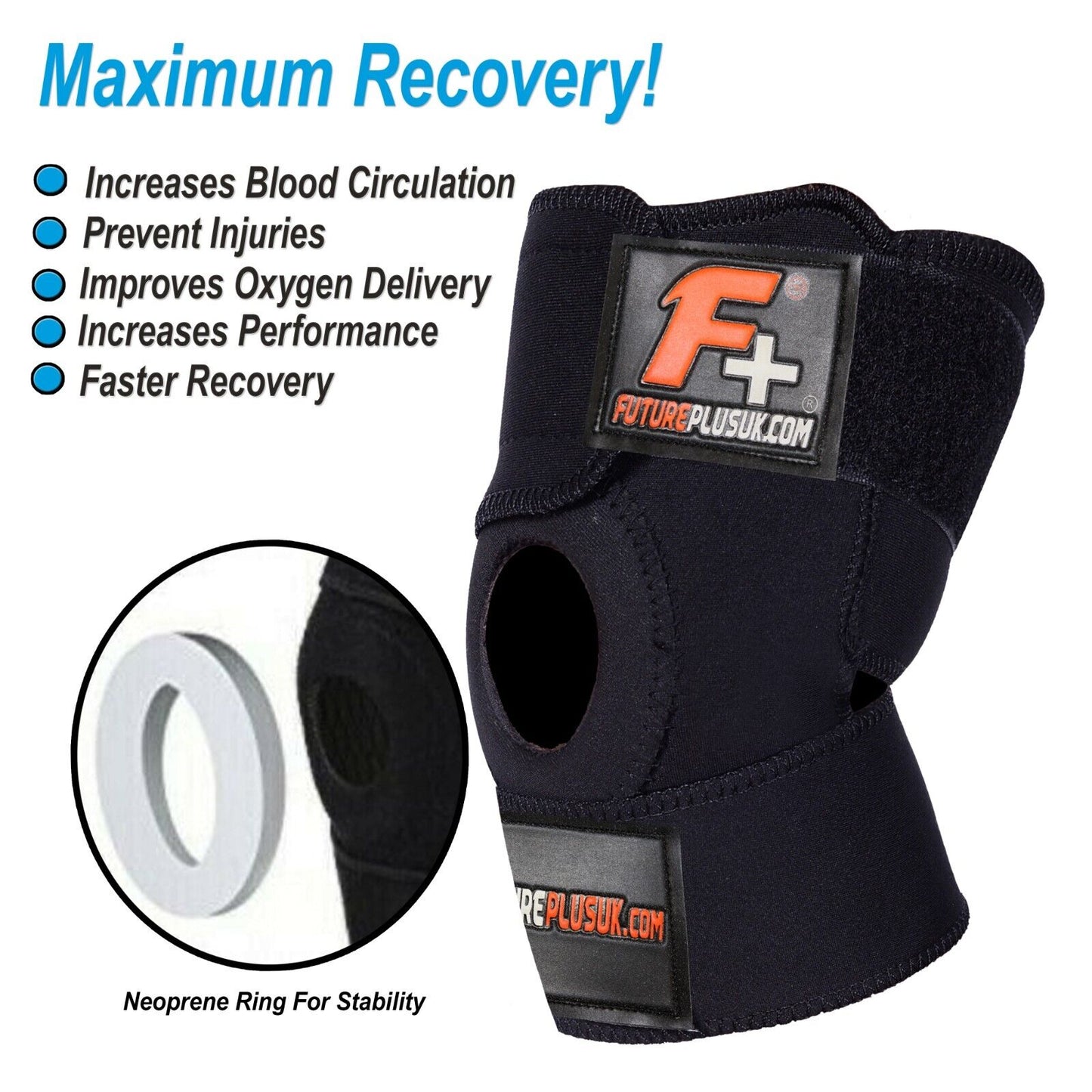 F+ Neoprene Adjustable Elbow Support Brace Tennis Arthritis Black Strap Use NHS