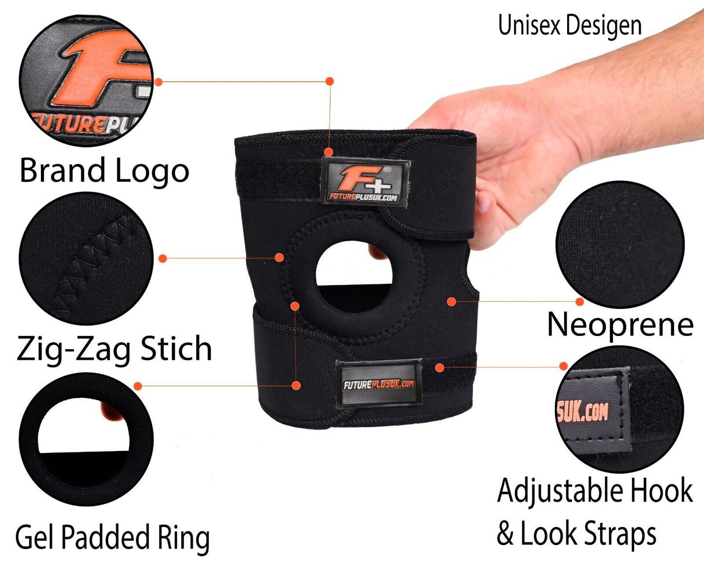 F+ Neoprene Adjustable Elbow Support Brace Tennis Arthritis Black Strap Use NHS