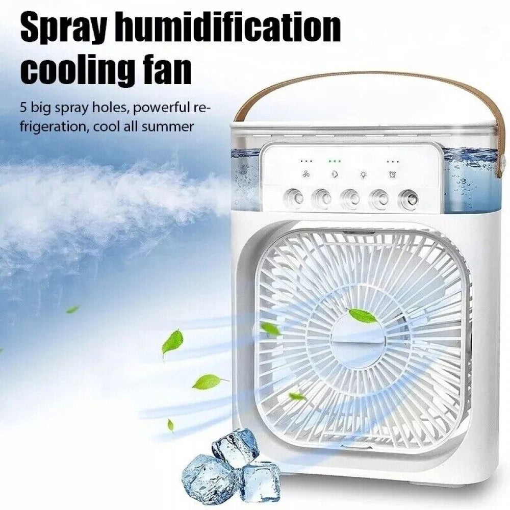 Portable 3 in 1 Fan Air Conditioner Household Small Air Cooler LED Night Lights