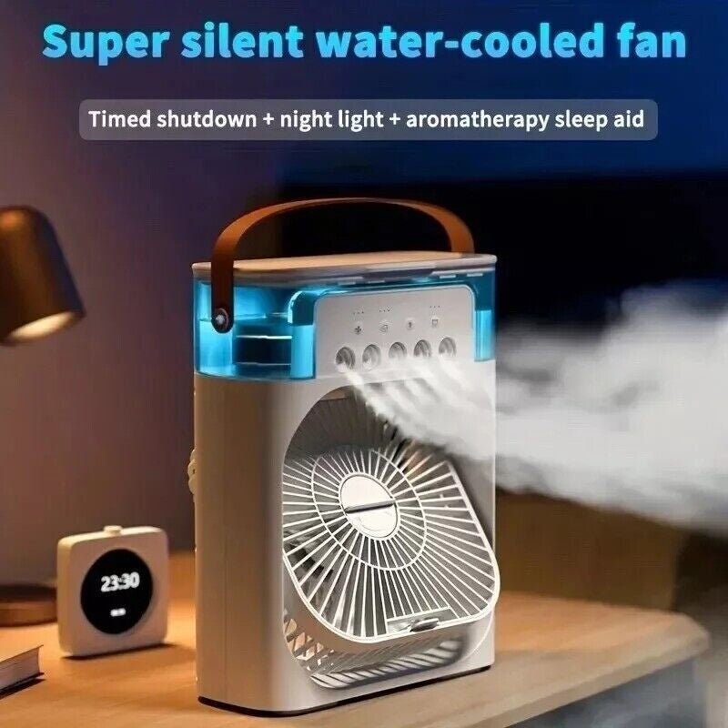 Portable 3 in 1 Fan Air Conditioner Household Small Air Cooler LED Night Lights