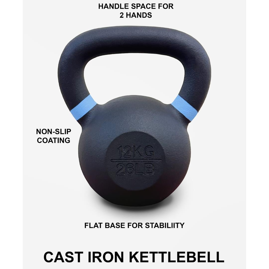 2-28Kg Kettlebells Cast Iron Neoprene Weights Fitness Exercise Workout Training