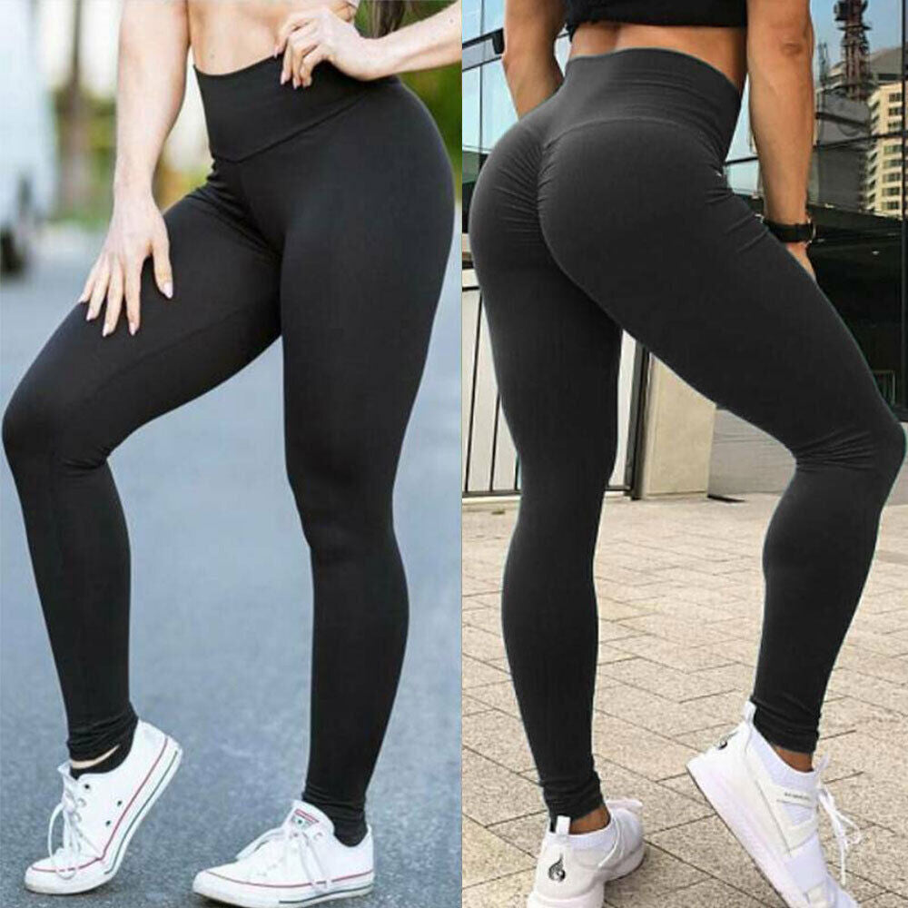 Womens Scrunch Butt Lift Yoga Pants Anti-Cellulite Gym Fitness Jogging Leggings