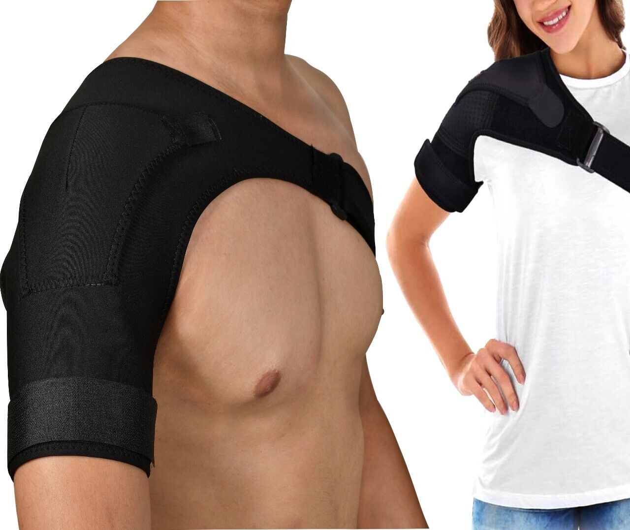 Left/Right Shoulder Brace Rotator Cuff Support Injury Dislocate Compression Stra