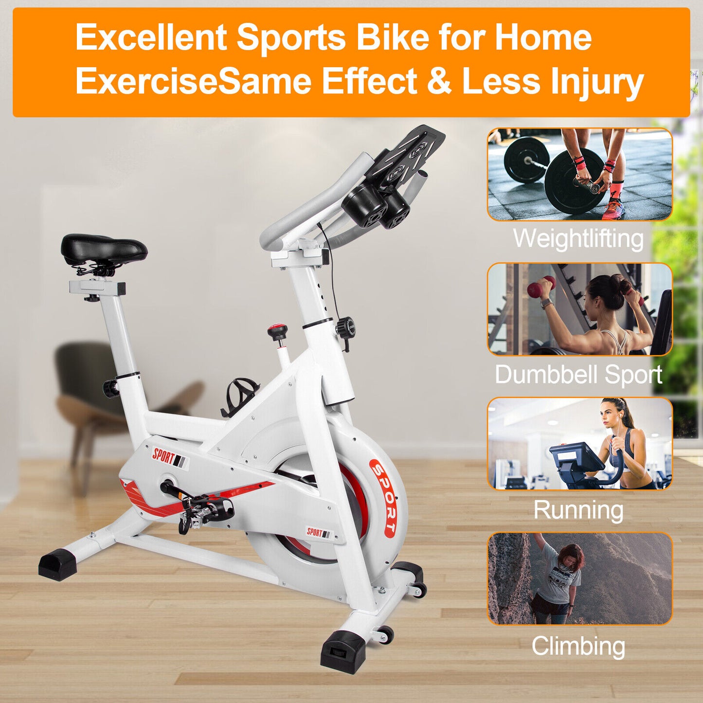 Heavy Duty Exercise Bike Home Gym Bicycle Cycling Cardio Fitness Indoor Workout