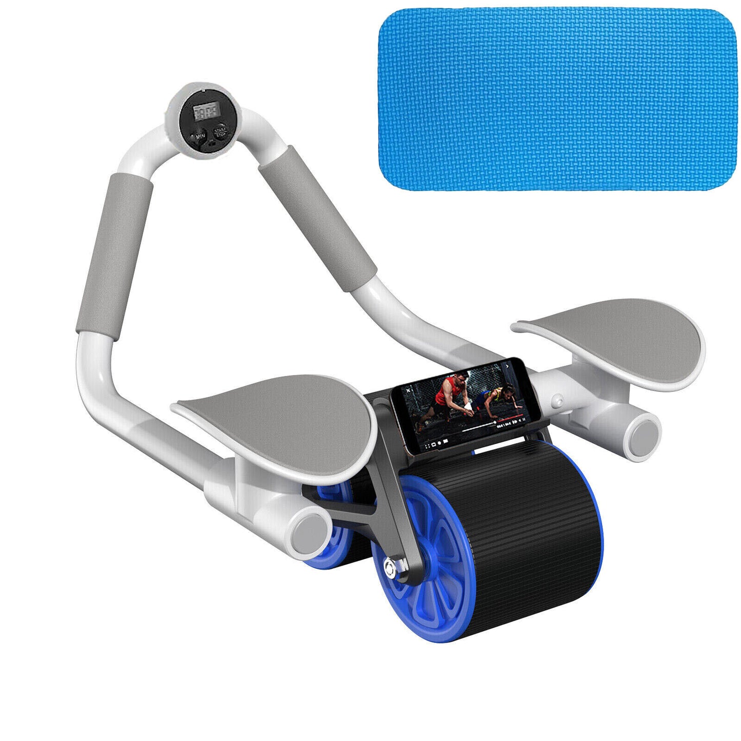 "Automatic Rebound Ab Roller: Ultimate Abdominal Wheel with Elbow Support and Anti-Slip Design"