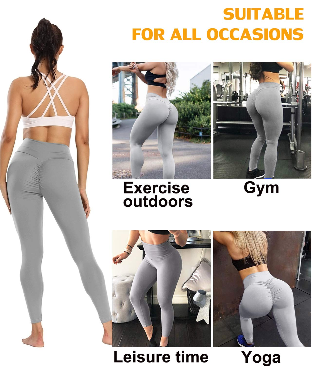 Womens Scrunch Butt Lift Yoga Pants Anti-Cellulite Gym Fitness Jogging Leggings