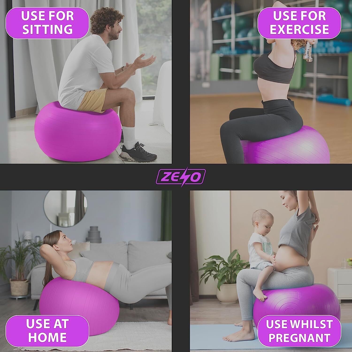 EXERCISE GYM BALL SWISS PILATES YOGA CORE TRAINING PREGNANCY BIRTHING ANTI-BURST