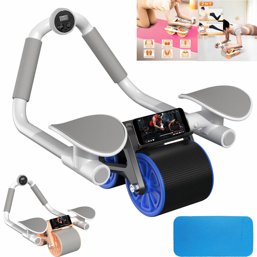 "Automatic Rebound Ab Roller: Ultimate Abdominal Wheel with Elbow Support and Anti-Slip Design"