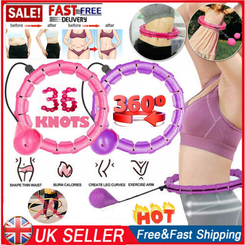 36 Knots Weighted Hula Hoop Adult Smart Hoola Thin Waist Fitness Weight Loss UK