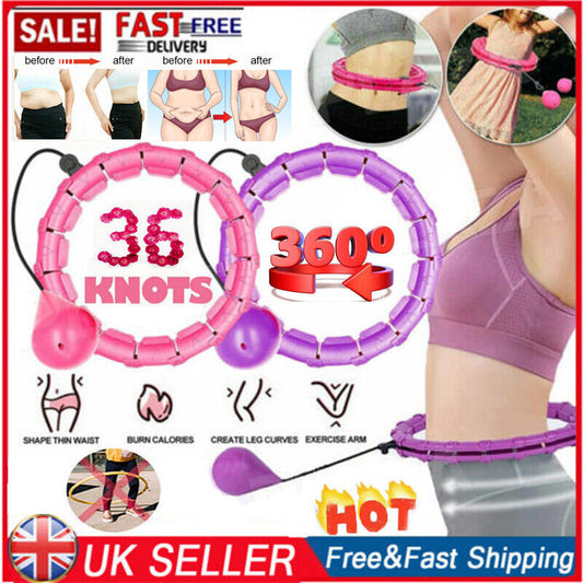 36 Knots Weighted Hula Hoop Adult Smart Hoola Thin Waist Fitness Weight Loss UK