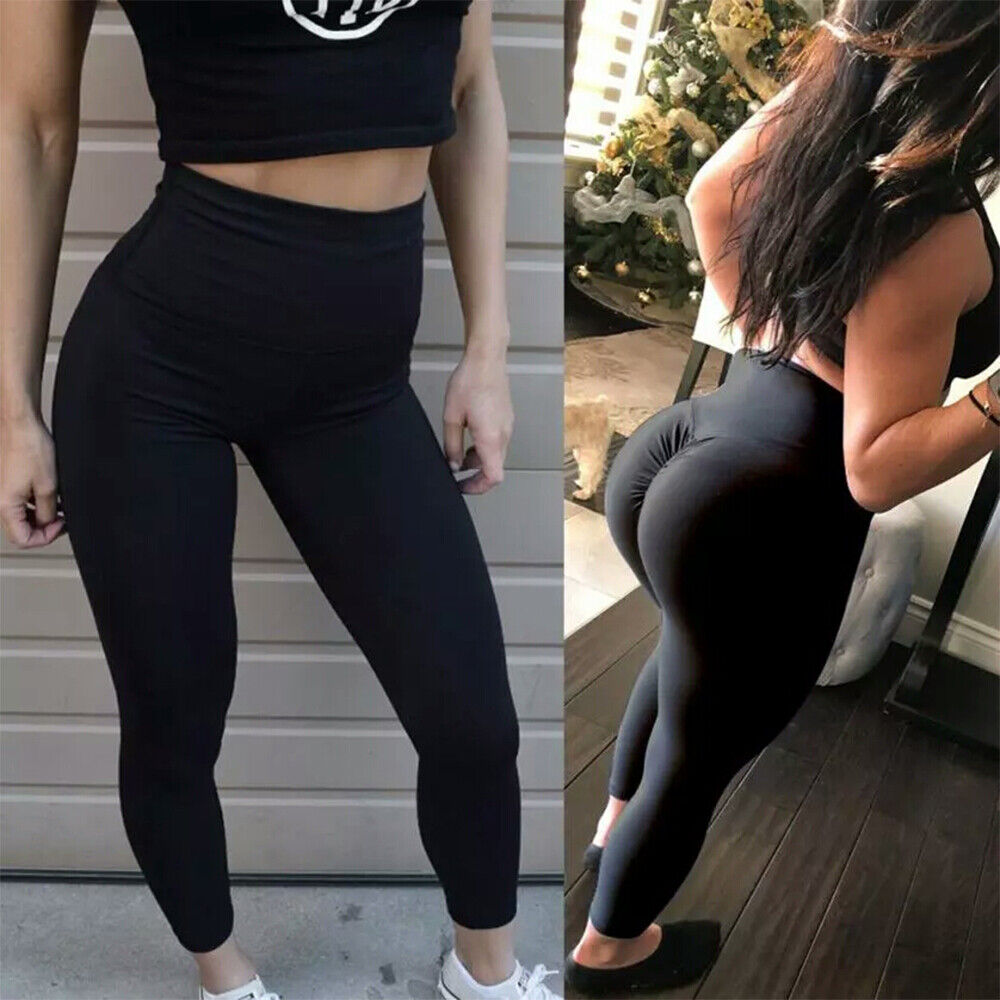 Womens Scrunch Butt Lift Yoga Pants Anti-Cellulite Gym Fitness Jogging Leggings