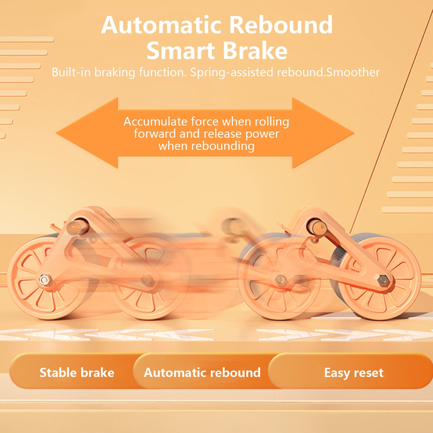 "Automatic Rebound Ab Roller: Ultimate Abdominal Wheel with Elbow Support and Anti-Slip Design"