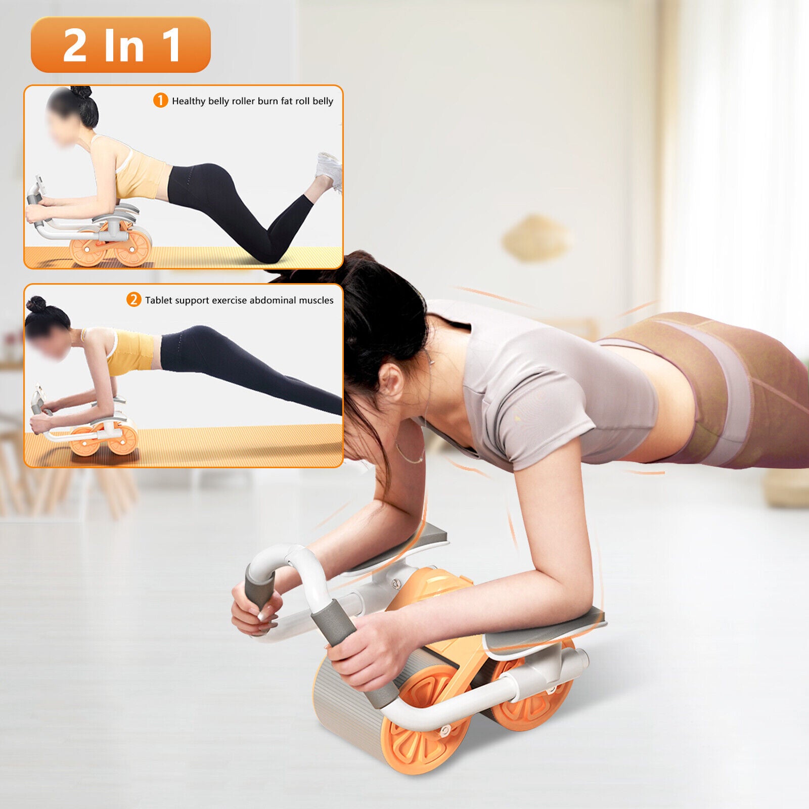 "Automatic Rebound Ab Roller: Ultimate Abdominal Wheel with Elbow Support and Anti-Slip Design"